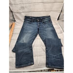 G Star Raw Jeans 34x32 Mens 3301 Tapered Button Fly Whiskering
